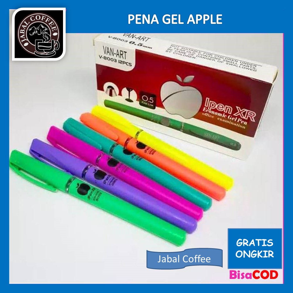 Bolpoin Gel Hitam / Pena Gel Apple / Bolpoin Hitam