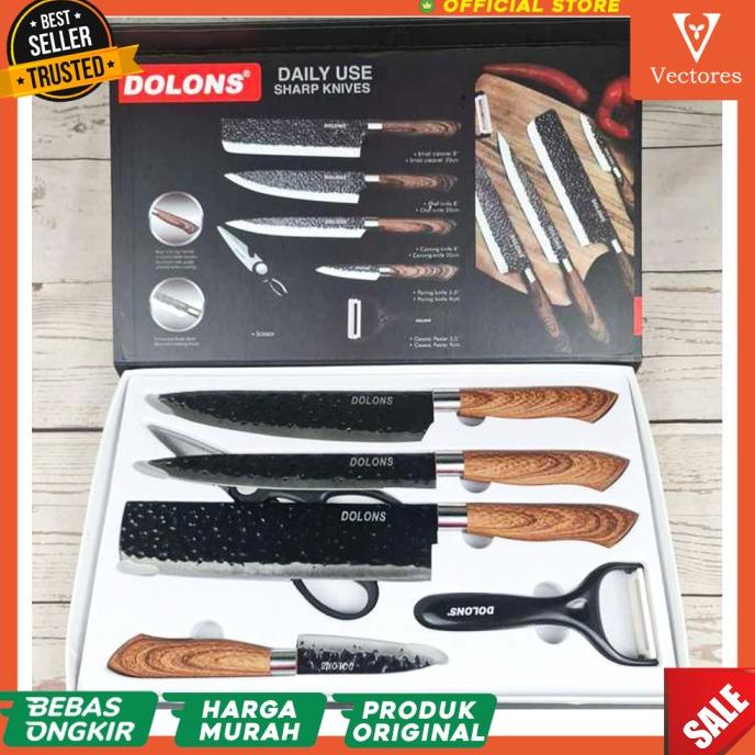 

Set Pisau Knife Dapur 6In1 Gunting Peeler Pengupas Buah Tajam Lengkap E34Cgpjc3V