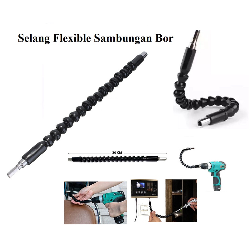 Selang Flexible Bor Sambungan Ekstensi Kepala Obeng Bor Fleksibel Extension Screwdriver / Selang Flexible Bor Obeng