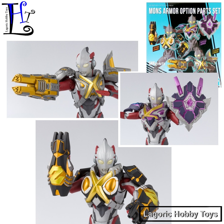 SHF Ultraman X Monster Armor Monsarmor Option Parts Set Bandai Mainan Figure