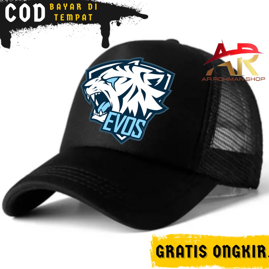 Topi trucker jaring original distro evos esport gaming topi evos