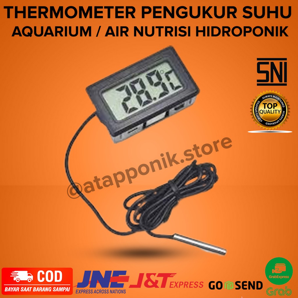 pengukur suhu air nutrisi hidroponik / aquarium - water thermometer