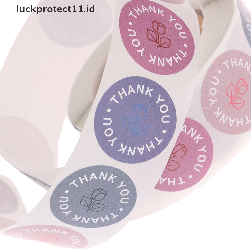 500 Pcs Stiker Label Gulung Motif Bunga thank you Untuk Dekorasi Buku Scrapbook