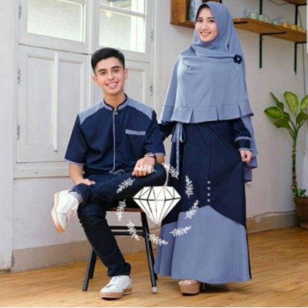Baju Couple Keluarga Modern Edisi Lebaran Terbaru 2022 Baju Gamis Syari Couple Model Kekinian Trendy