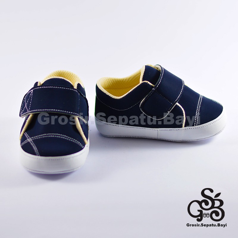 sepatu bayi baby shoes prewalker laki laki umur 2 sampai 14 bulan simple classy warna biru navy