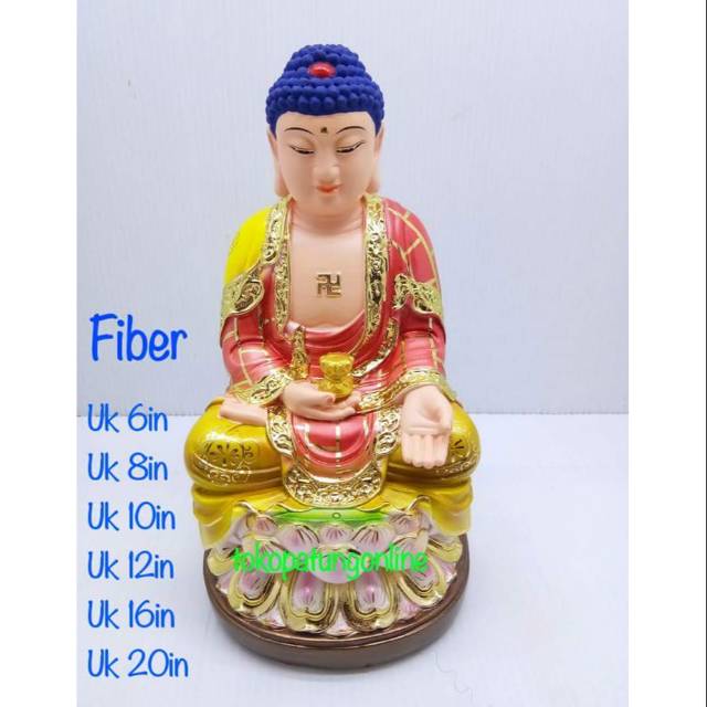 Patung Buddha Amitofo Amithaba Fiber New