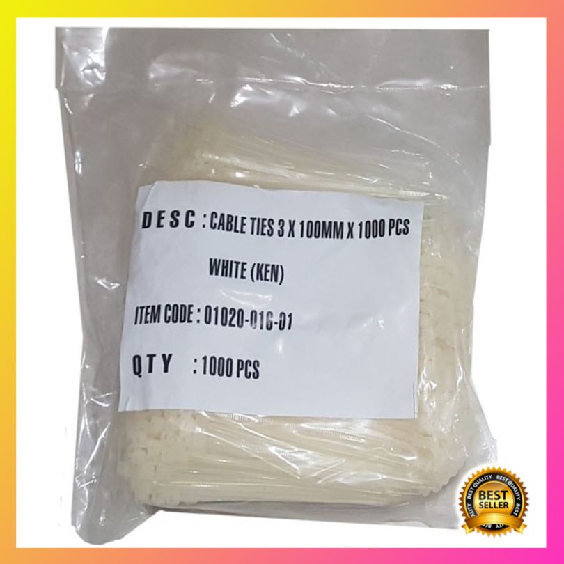 

Diskon Kenmaster Cable Ties 3X100mm 1000Pcs White
