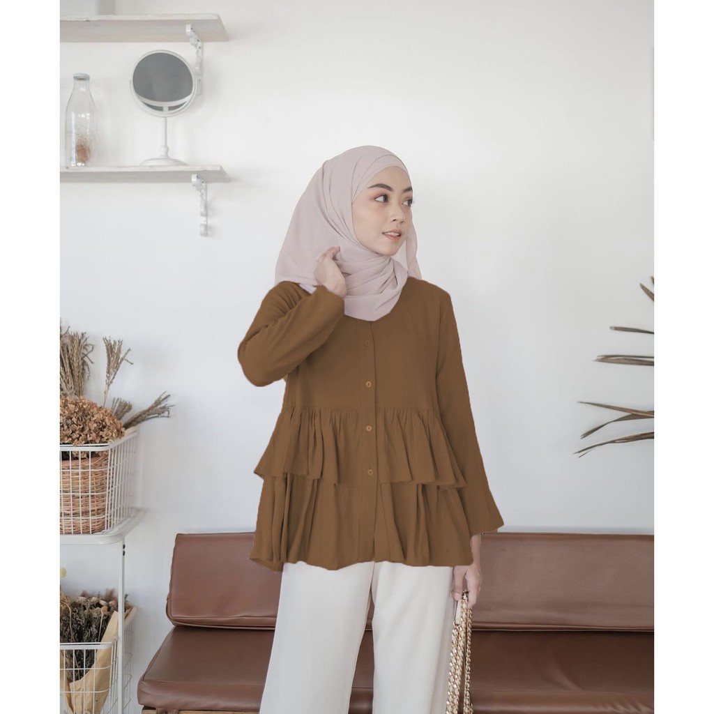 VIRGO BLOUSE / KEMEJA ATASAN WANITA BUSUI / ATASAN BLOUSE RUFLE BUSUI FRIENDLY