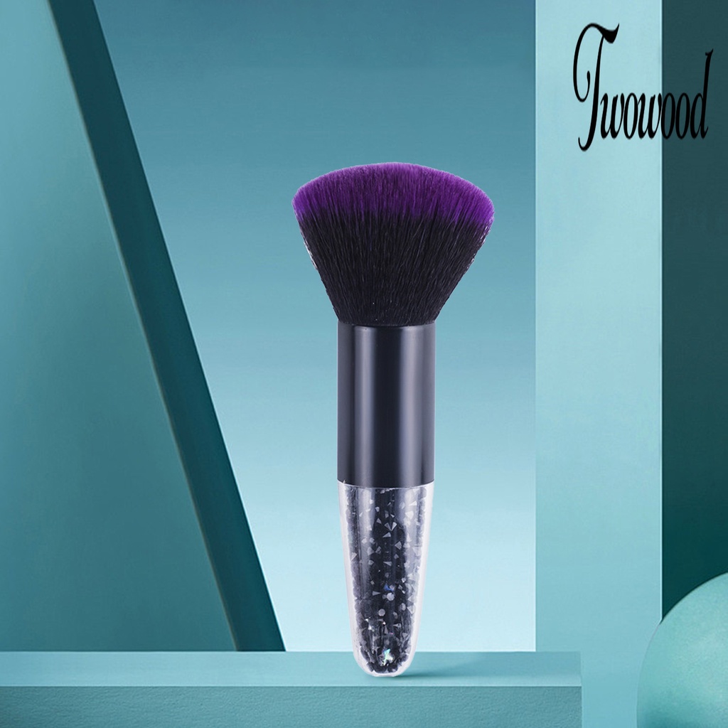 Brush Makeup Warna-Warni Dengan Gagang Kristal Imitasi Untuk Wanita