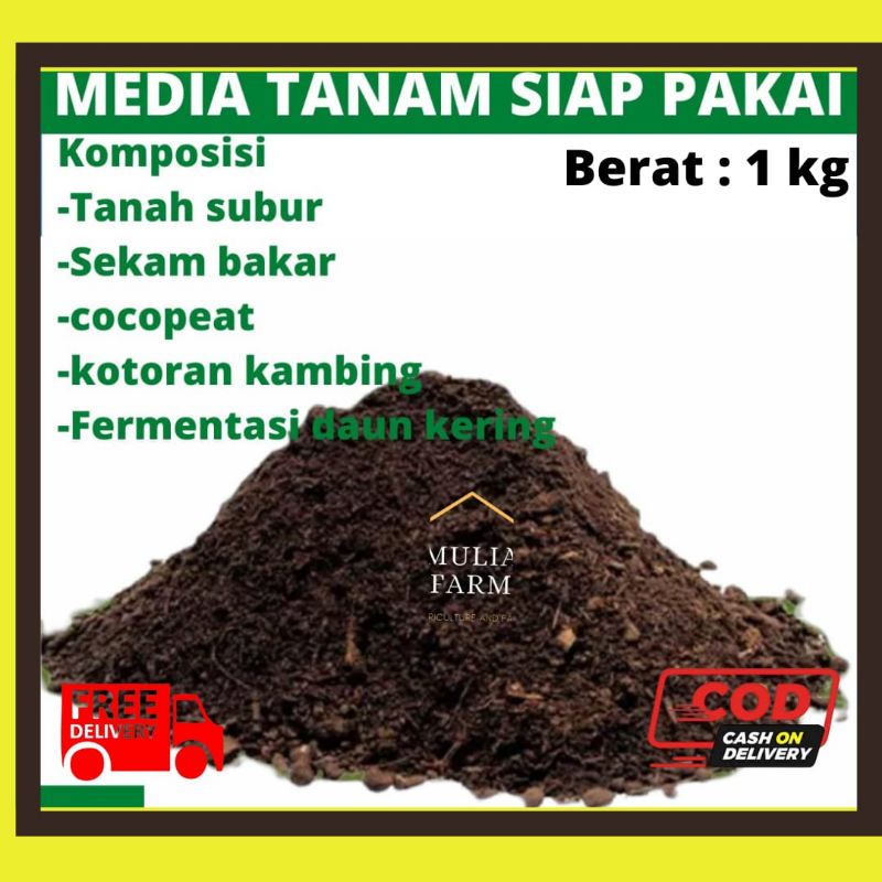 Jual Media Tanam Organik Tanah Subur Siap Pakai Repack 1 Kg - KILOAN ...