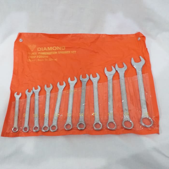 Kunci Ring Pas Set 11 pcs 8 - 22 mm Combination Spanner Set DIAMOND