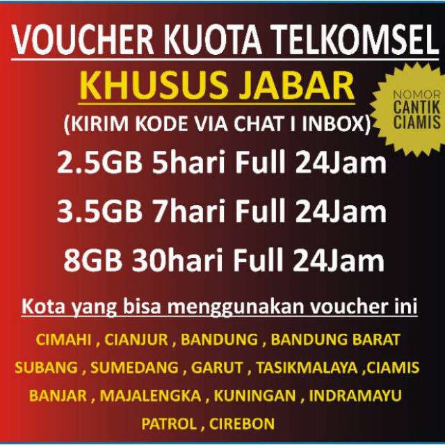 Voucher Kuota Telkomsel Regional Jawabarat Shopee Indonesia