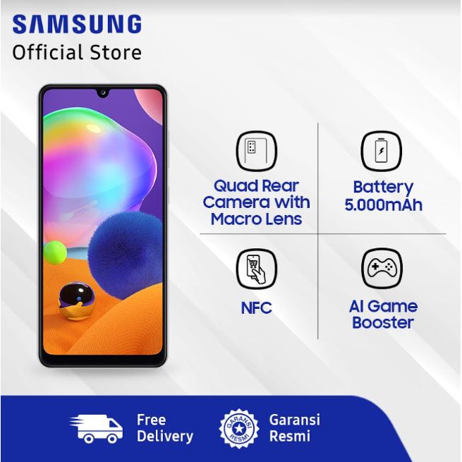 Samsung Galaxy A31 6GB - Prism Crush White | Shopee Indonesia