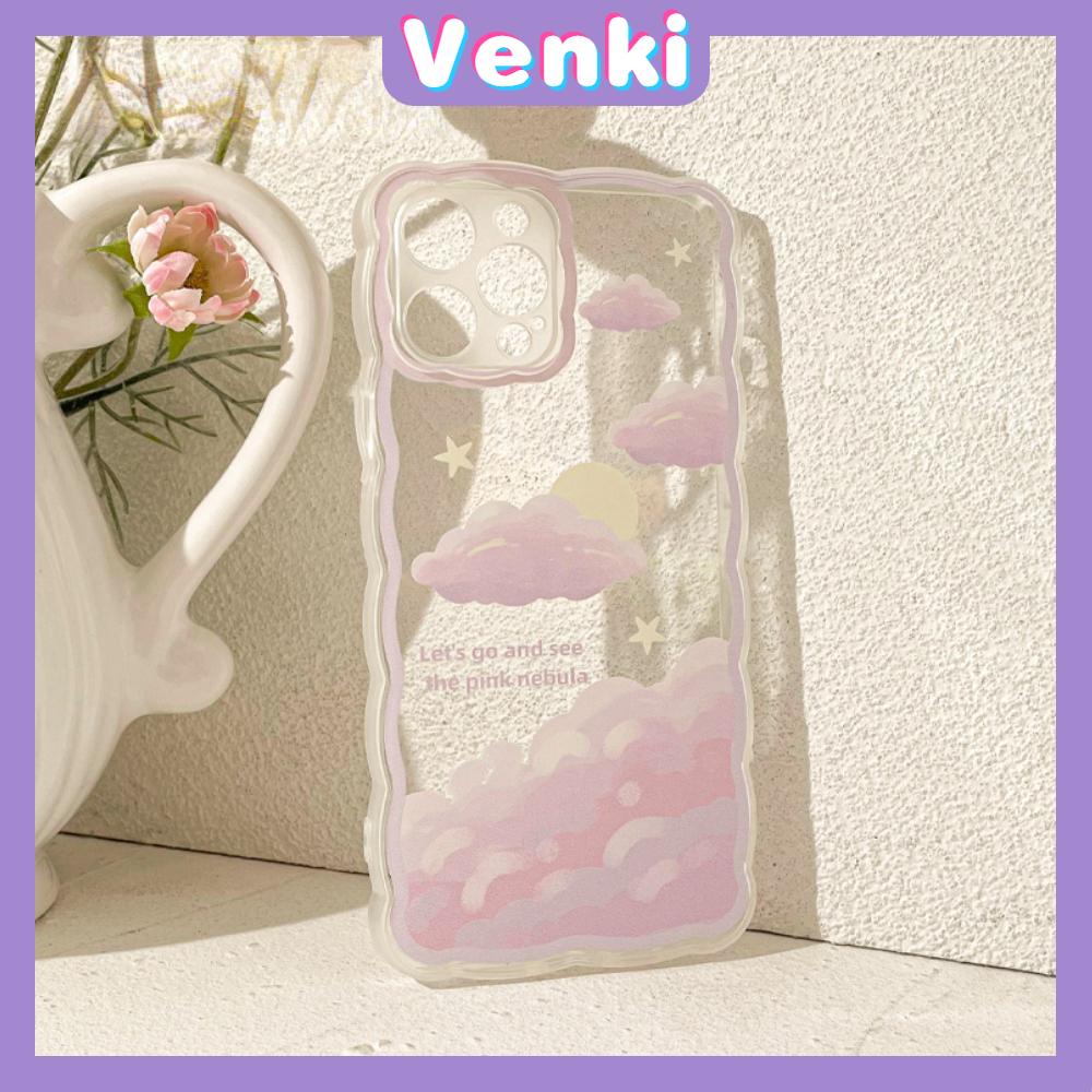 iPhone Case Silicone Soft Case Clear Case Wave Airbag Shockproof Camera Cover Protection Pink Cloud Compatible For iPhone 11 iPhone 13 Pro Max iPhone 12 Pro Max iPhone 7 Plus xr