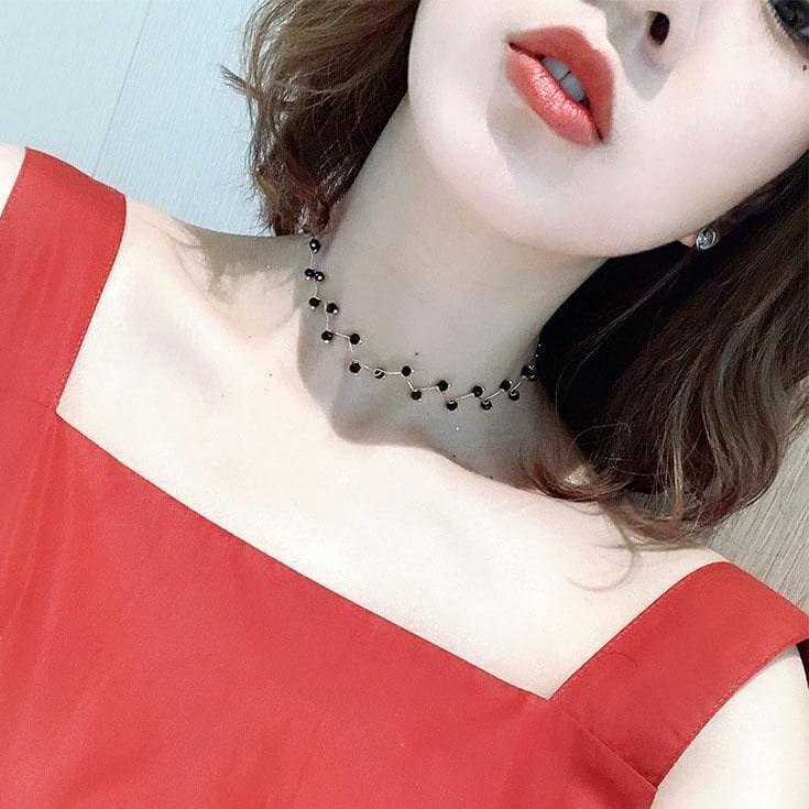 Cecilia Pearl Klavikula Ranting Choker Necklace Model Zigzag Rantai Korean Mutiara Kalung Korea