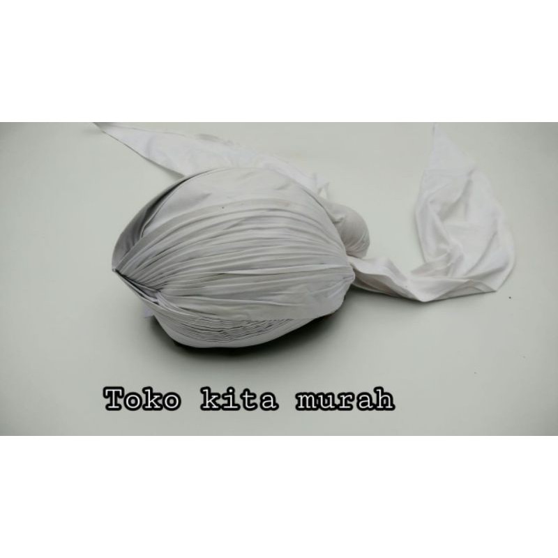 Blangkon Lipat Putih Sliwir - Blangkon Jogja Lipat Warna Putih - Blangkon Putih - Blangkon Jogja