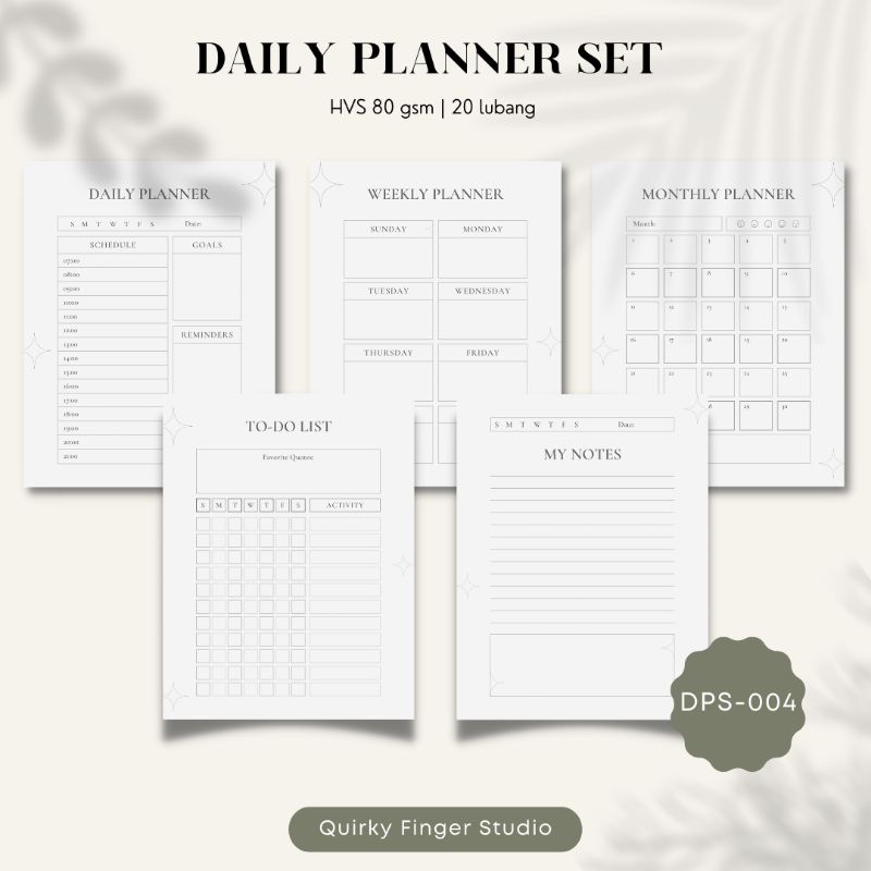 

Daily Planner, Weekly Planner, Monthly Planner, ToDo List, Journal Set