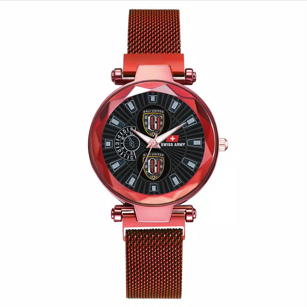 Jam Tangan Wanita Custom - BALI UNITED Free Box &amp; Batre Cadangan