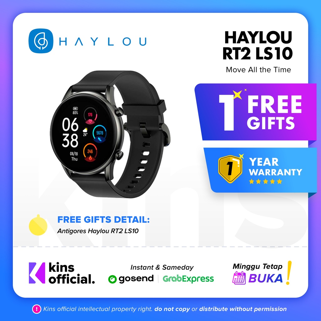 Haylou RT2 LS10 Smartwatch IP68 Sport SpO2 Smart Watch HD Display