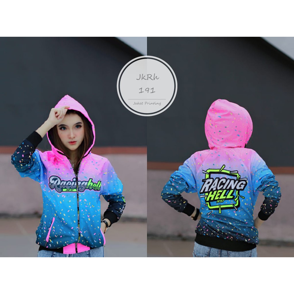 [BISA COD] PROMO JAKET RACING HELL ORIGINAL JKRH 191 HOODIE PRINTING PRIA WANITA TERBARU