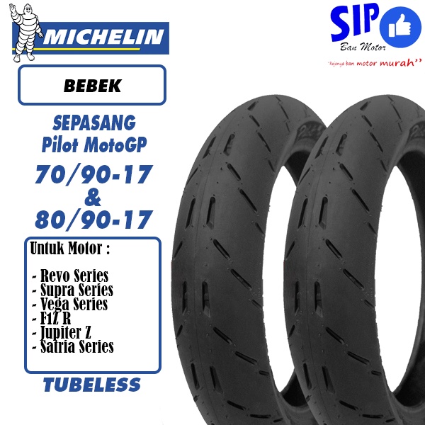 Ban bebek sepasang Michelin Pilot Moto GP 70 90 &amp; 80 90 17 Tubeless