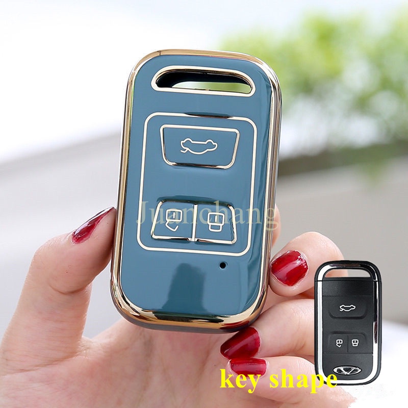 Casing Kunci Mobil 3 Tombol Bahan TPU Untuk Chery Arrizo Tiggo 3 5X 4 8 Glx 7 2019 2020