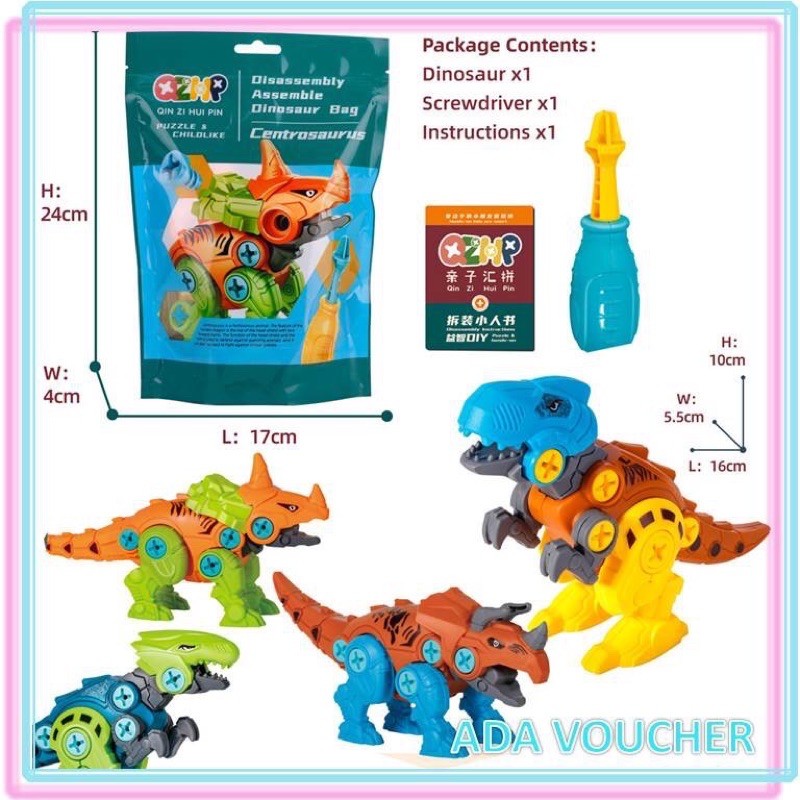Diy Dino / mainan bongkar pasang dino