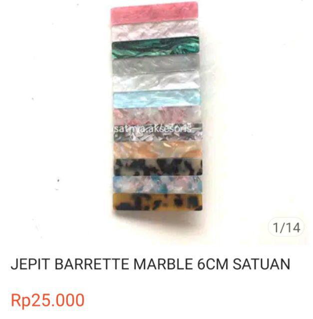 Jepitan Barrette Marble 6cm Satuan