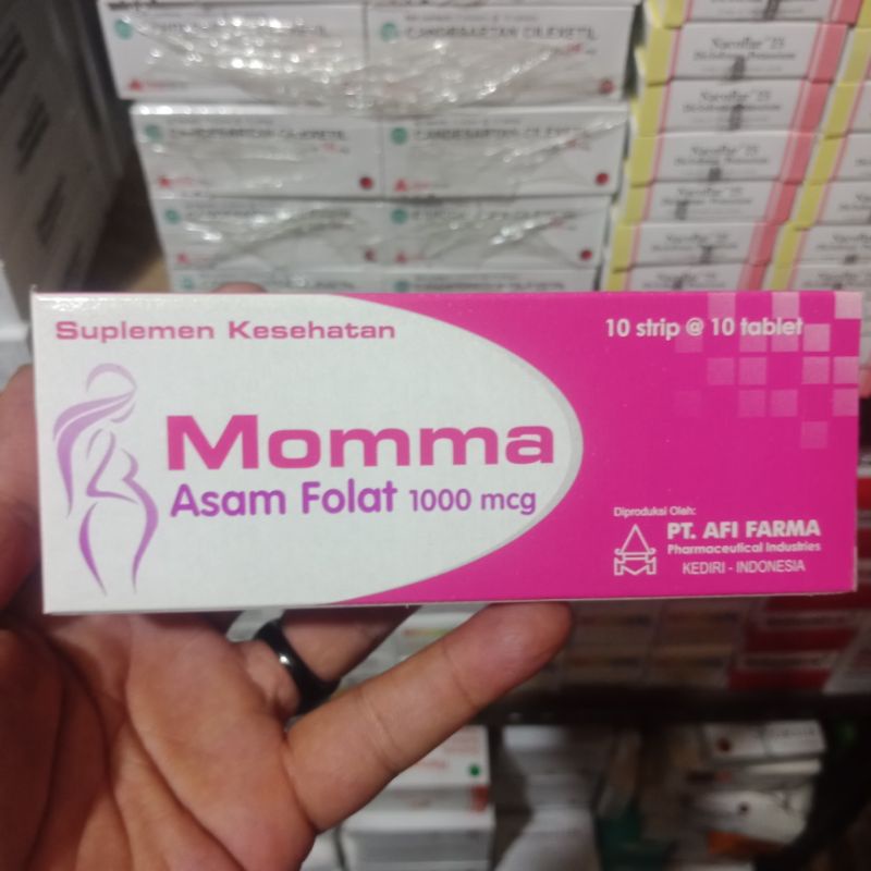 MOMMA Asam Folat 1000mcg Suplemen  Kesehatan Ibu Hamil 100tablet