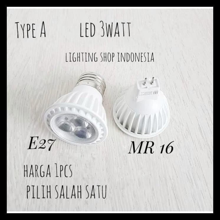 H3Q Lampu halogen led 3W sorot spotlight warm white e27 mr16 / G4 spot - E27 tipe A warm DISKON