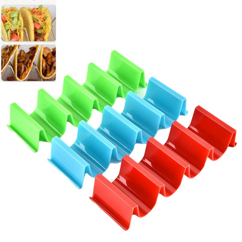 Rak Stand Holder Makanan Taco Bentuk Gelombang Bahan PP Untuk Aksesoris Dapur