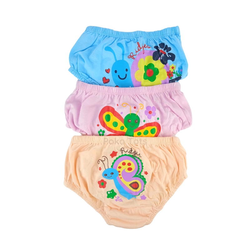 Ridges Girl's Briefs Fancy Butterfly Isi 3pcs Celana Dalam Anak Cewe CD Perempuan