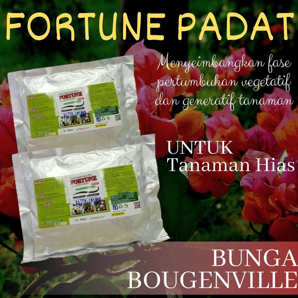Pupuk Fortune Organik 250 GR, Pupuk Bunga Bougenville Agar Cepat Berbunga