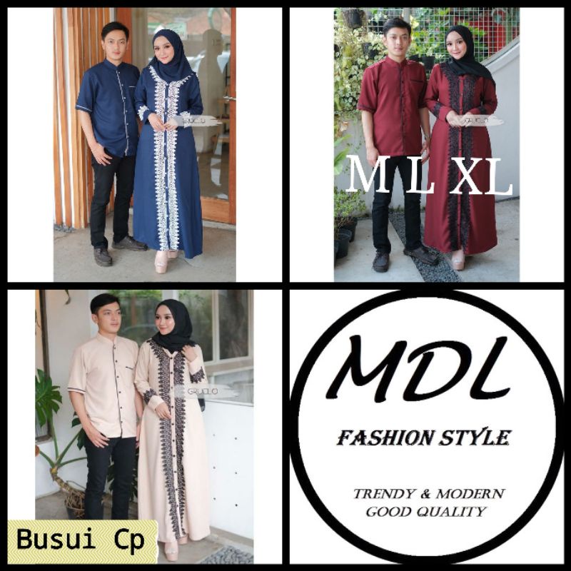 KIRANI COUPLE- GAMIS BAJU DRESS PASANGAN COUPLE BRUKAT BROKAT RENDA M L XL JUMBO BUSUI LENGAN TANGAN
