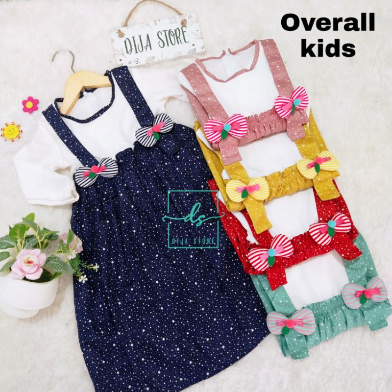 Dijastore Overall kids gamis anak katun jepang ori / gamis anak perempuan