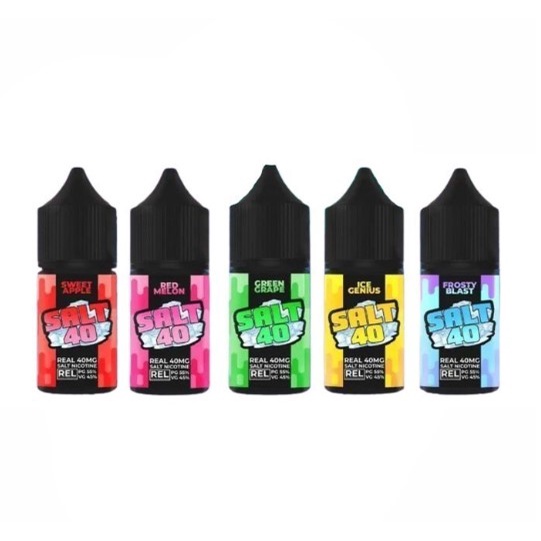 SALT 40 -- 30 M L (FROSTY BLAST, GREEN GRAPE, ICE GENIUS, RED MELON, SWEET APPLE)