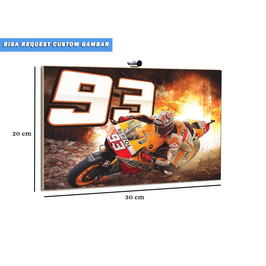 Hiasan Dinding Rumah Poster Mark Marquez/Wall Decor/Poster Wall/Custom Gambar/Hiasan Dinding Kayu/Po