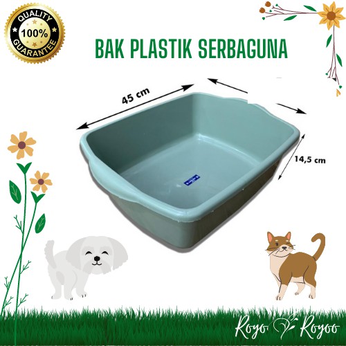Cat Litter Box Baskom Bak Ember Kotak Plastik Persegi Hidroponik Pasir Kucing Hamster Tikus Anjing