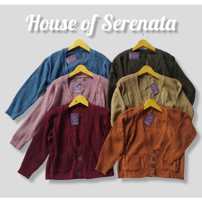 SWEATER CARDIGAN MAHIRA RAJUT ANAK KANCING 4 USIA 3-6 KOREAN STYLE SAKU SAMPING BEST SELLER