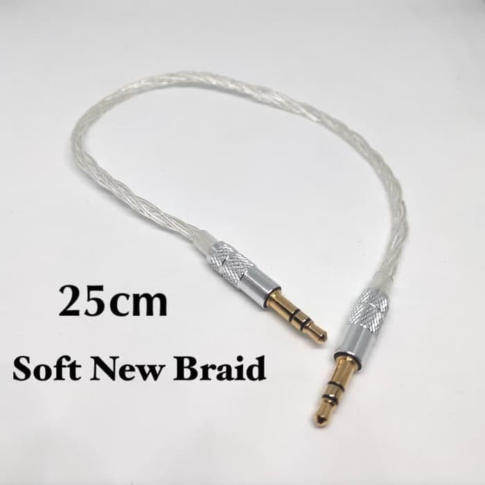 Soft New Braid 25cm AUX 3.5mm to 3.5mm Audio Cable M2M DAP DAC AMP