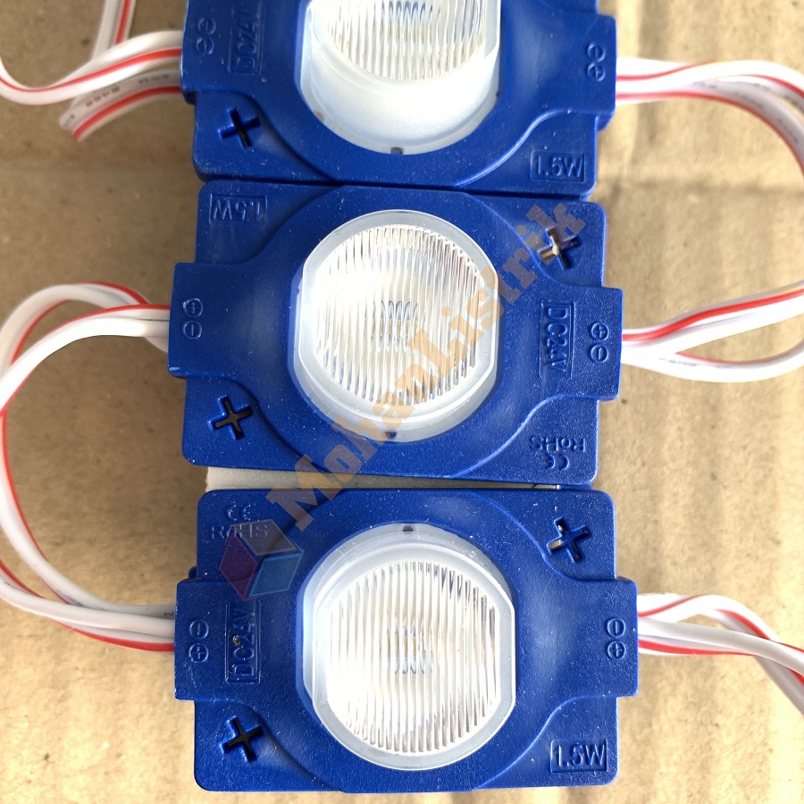 Lampu LED Modul 1 Mata DC 24 Volt 1.5 Watt Strip Mata Jumbo LED Module 24V - Biru