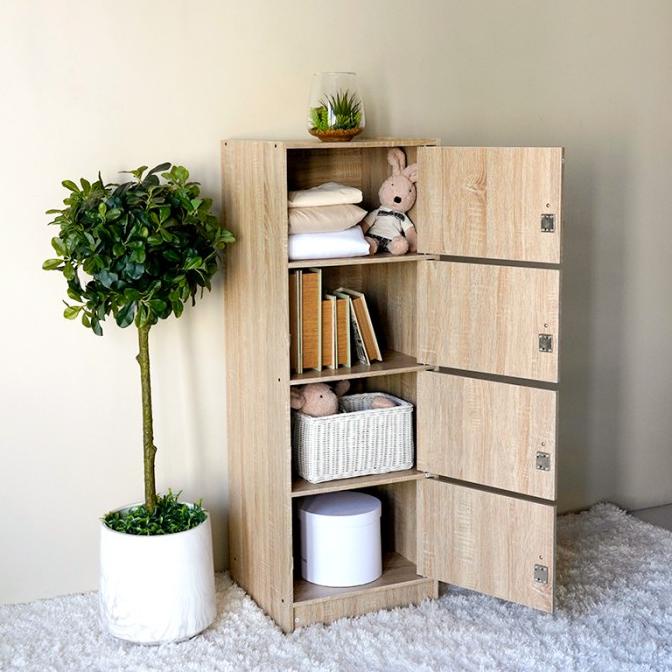 Unihome Rak Buku Susun 4 + Tutup Assolock 4P