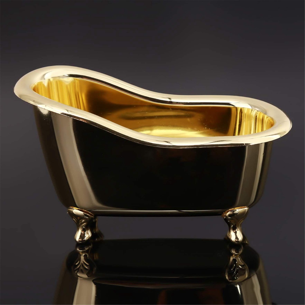 Solighter Kotak Penyimpanan Perhiasan Aksesoris Kamar Mandi Gold Desktop Decor Sundry Makeup Organizer