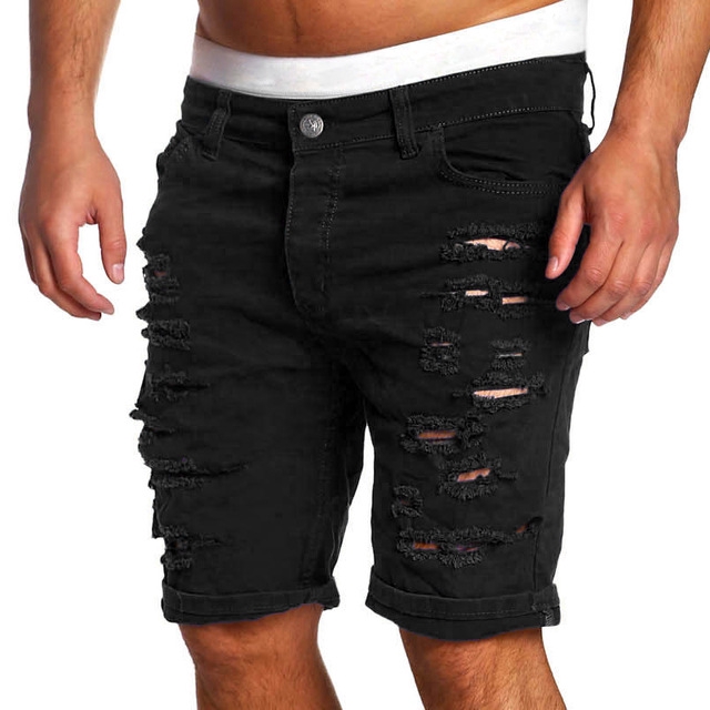 jean shorts mens black