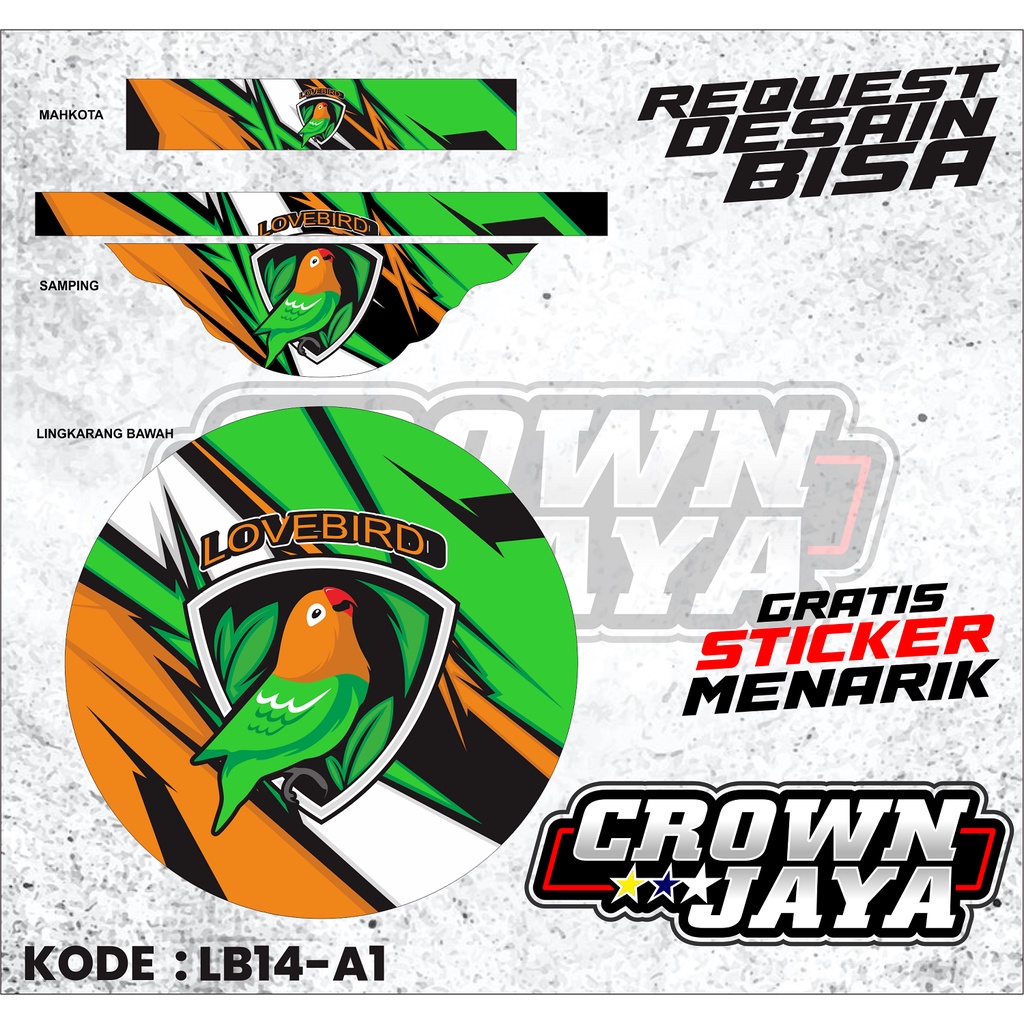 (READY) Stiker Kandang Love Bird Universal / Stiker Kandang Lovebird Bisa Custom Desain / Decal Sang