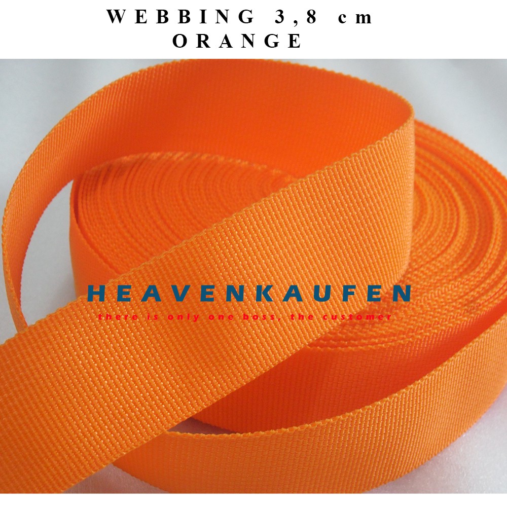 Tali Webbing Orange 3,8 cm Meteran Murah Berkualitas