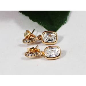 Anting Xuping / lapis Emas Kuning Diamond Putih