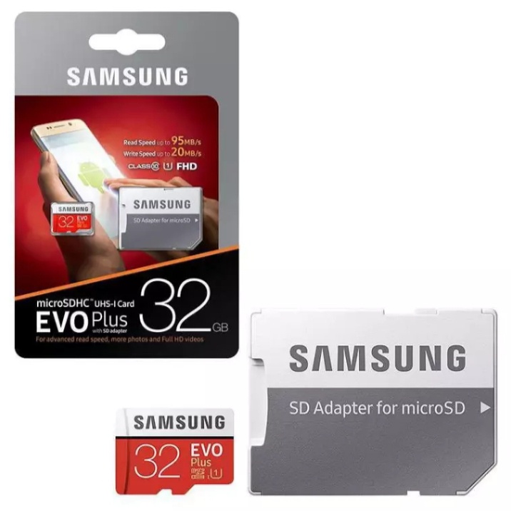 Memory Card Samsung Evo Class 10 128 / 64 / 32 /16GB Plus Micro Card With Adapter / kartu memory HP All Smartphone