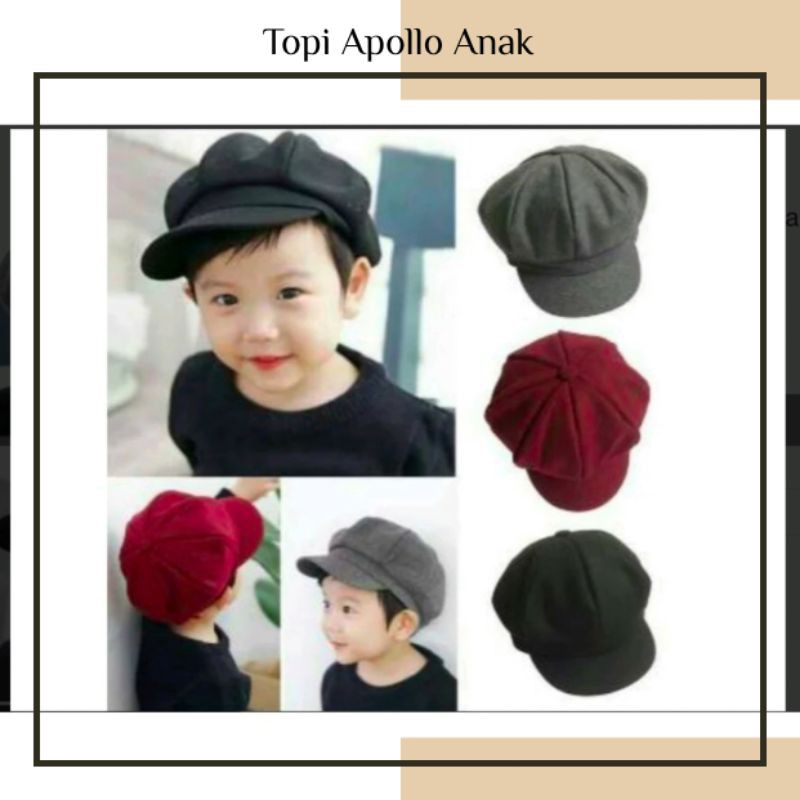 (TP4) Topi Apolo Anak Topi Bayi Model Apollo Topi Baseball Anak Topi Anak Model Apollo newsboy