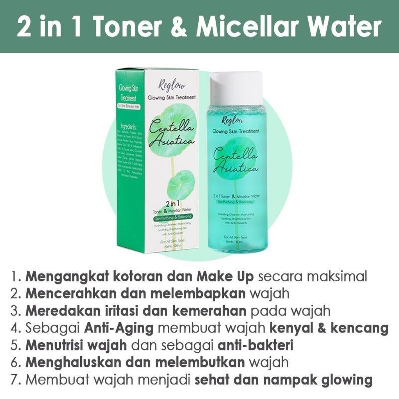 REGLOW SERIES Cream Penghilang Flek Glowing skin Treatment Original BPOM - RE GLOW-TONER+MICELLAR WATER